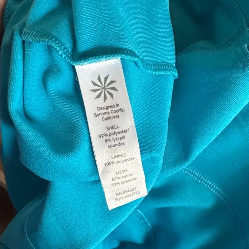 Athleta Bright Blue Racerback Built in Bra Athletic Sporty Tank Top with Mesh